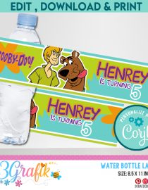 Scooby Doo water bottle Label