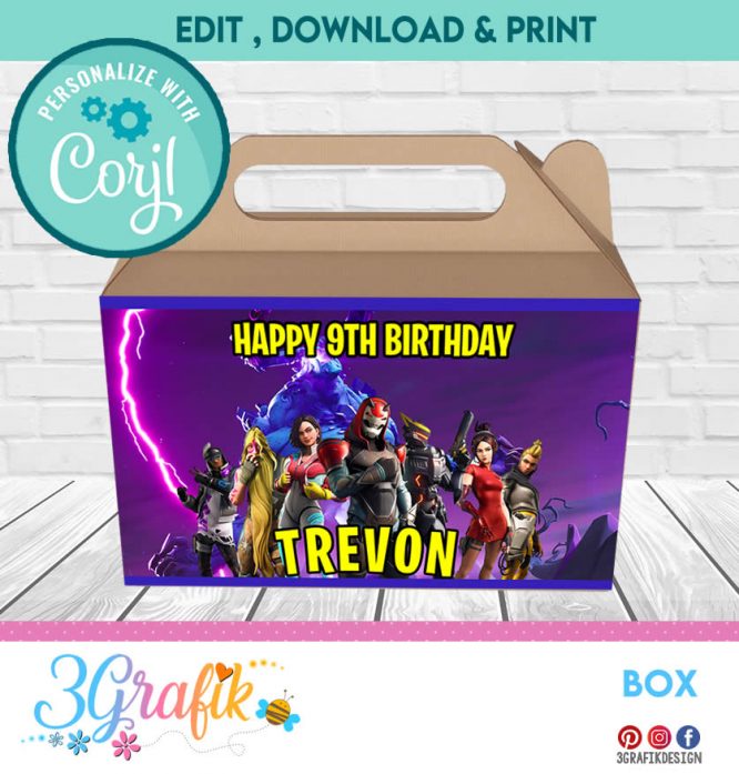 Fortnite Box label printable