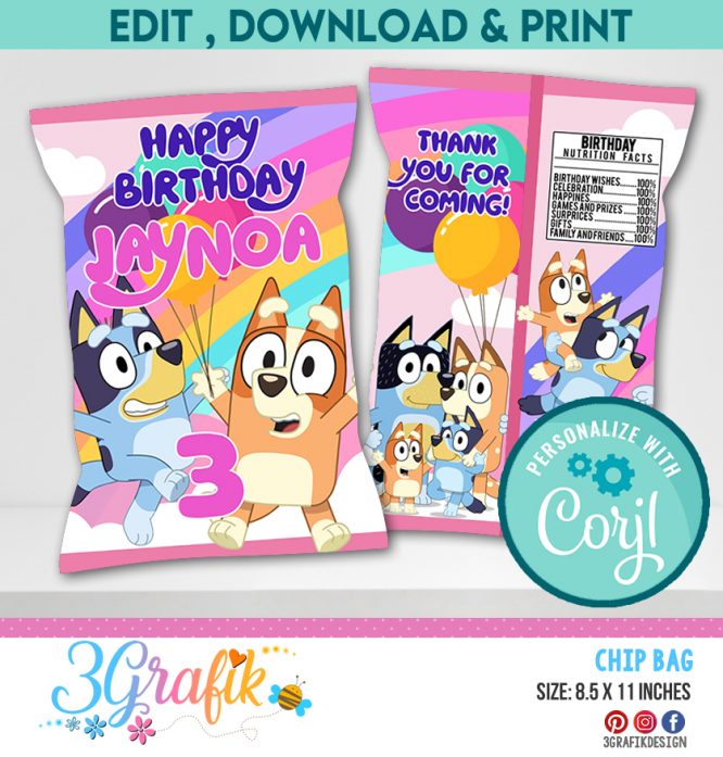 Bluey Girl Chip Bag digital