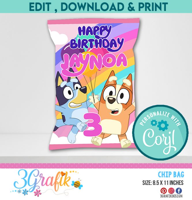 Bluey Girl Chip Bag digital