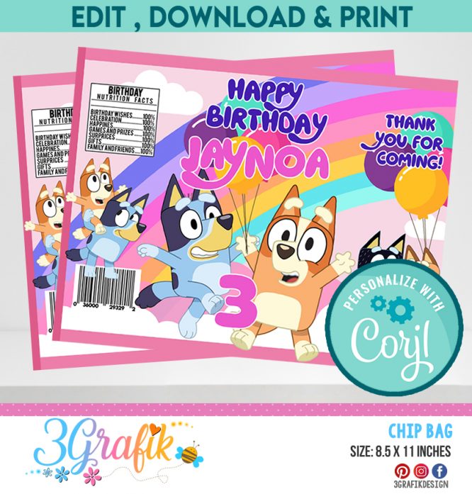 Bluey Girl Chip Bag digital