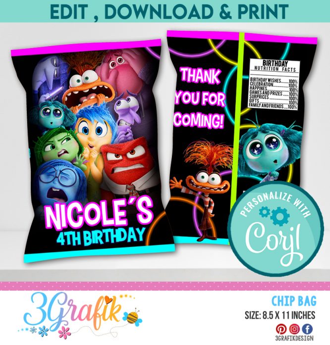 Inside Out Chip Bag Birthday