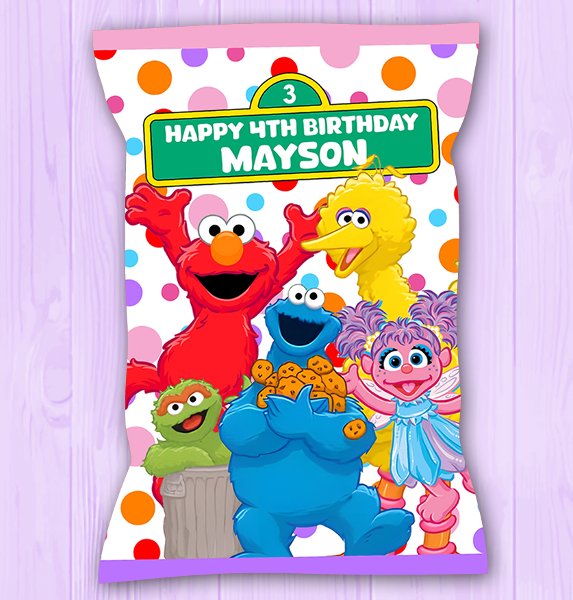 Editable Sesame Street Chip Bag Template