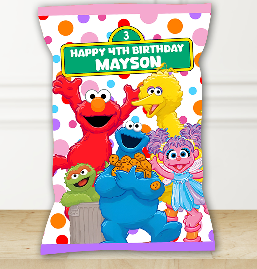Editable Sesame Street Chip Bag Template