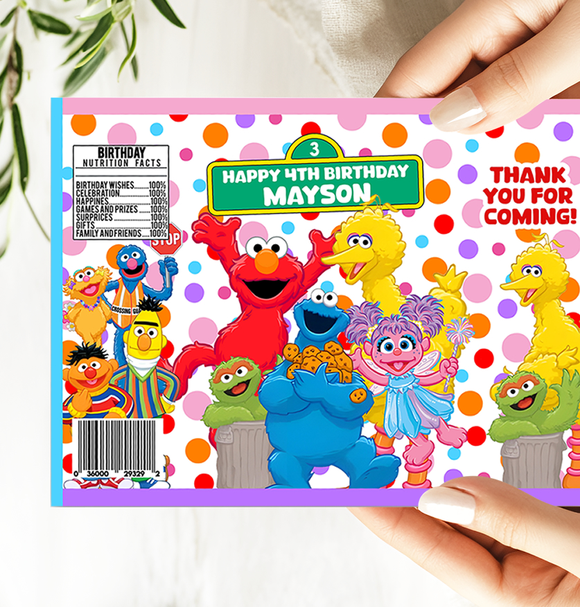 Editable Sesame Street Chip Bag Template