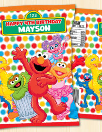 Editable Sesame Street Chip Bag Template
