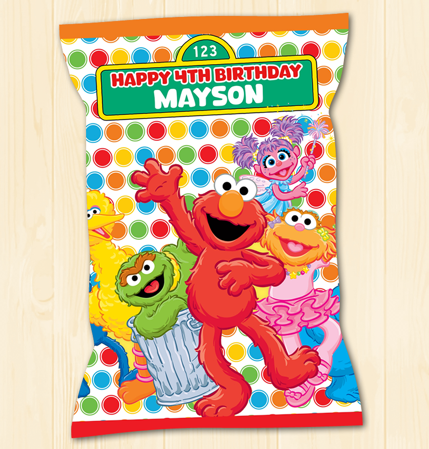 Editable Sesame Street Chip Bag Template