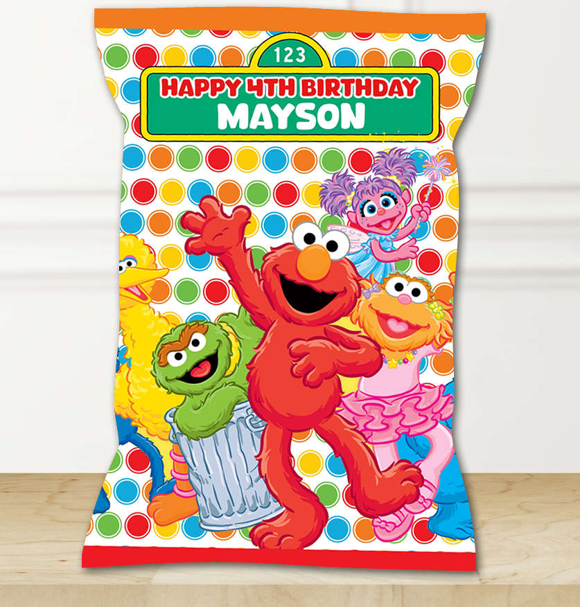 Editable Sesame Street Chip Bag Template