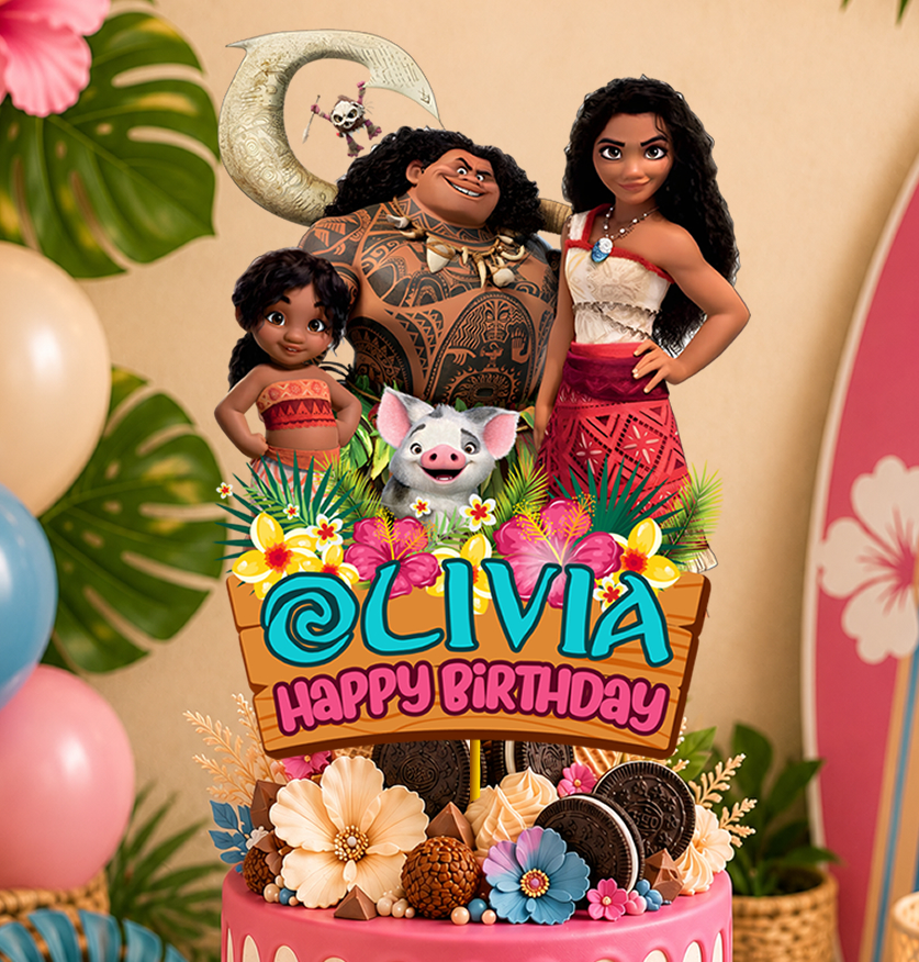 Personalized Moana Cake Topper