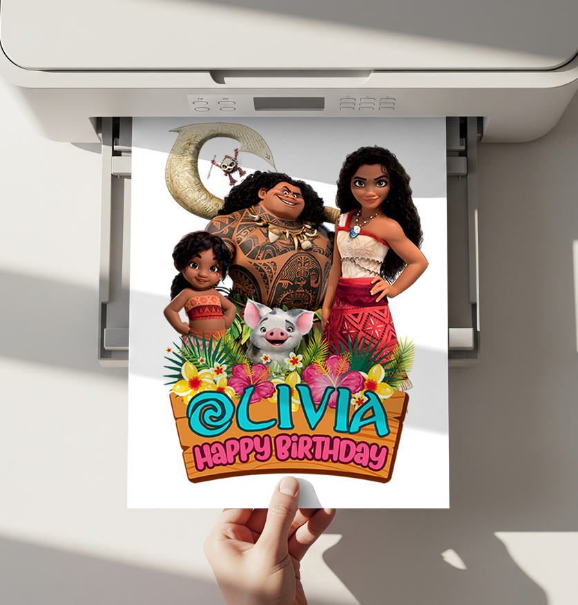 Personalized Moana Cake Topper