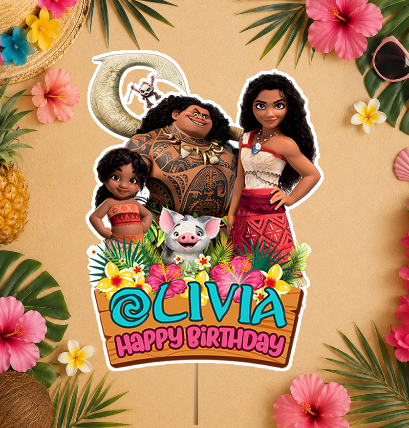 Personalized Moana Cake Topper