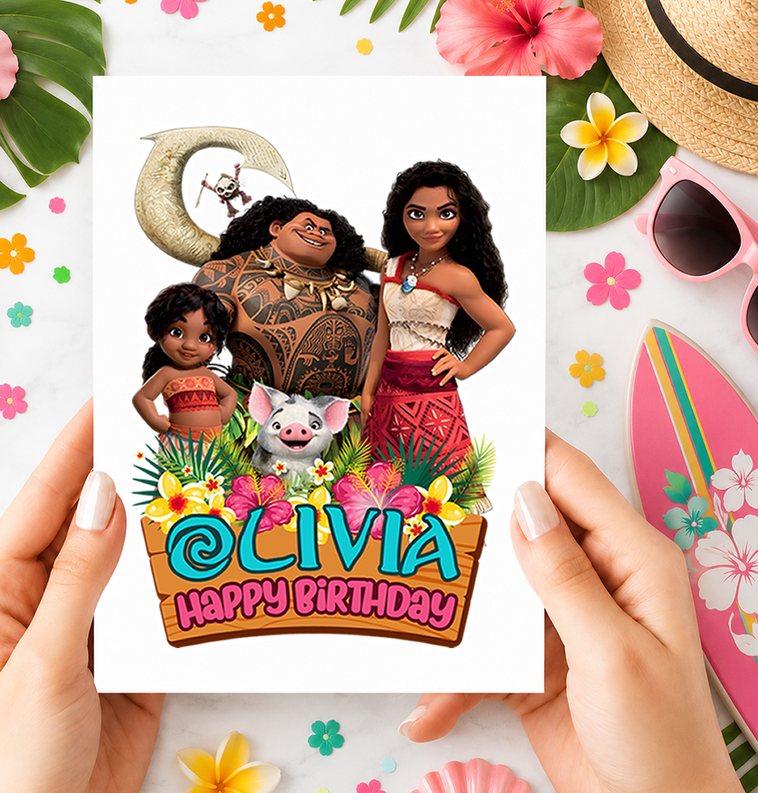Personalized Moana Cake Topper