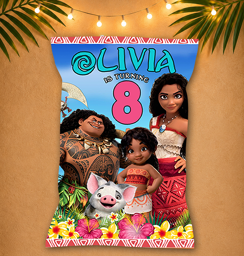 Editable Moana Chip Bag