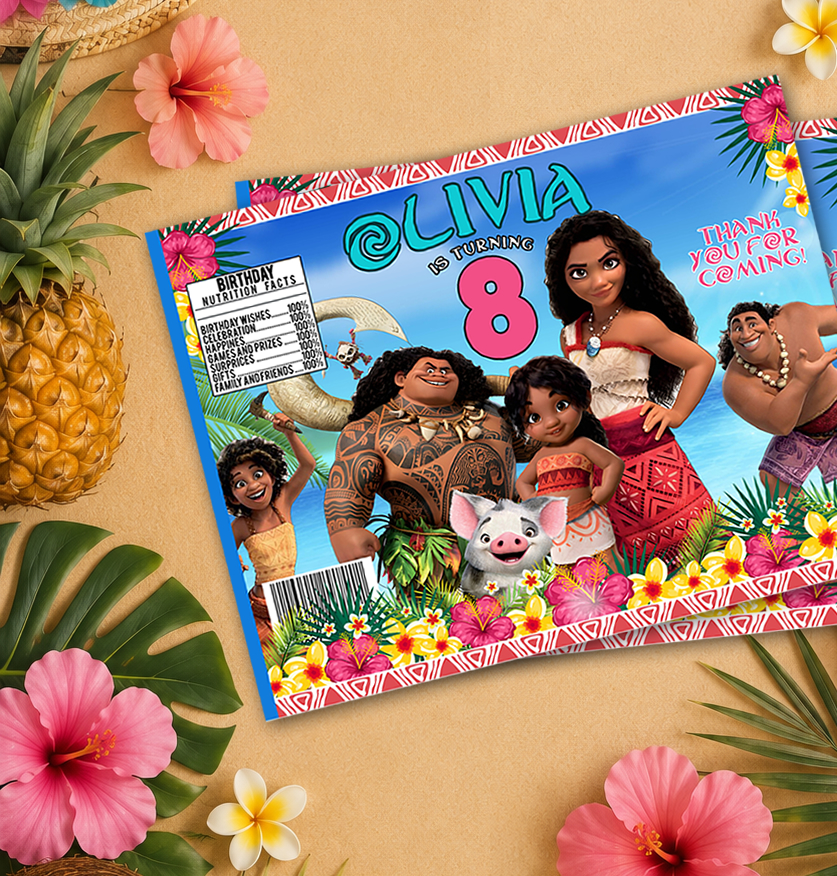 Editable Moana Chip Bag