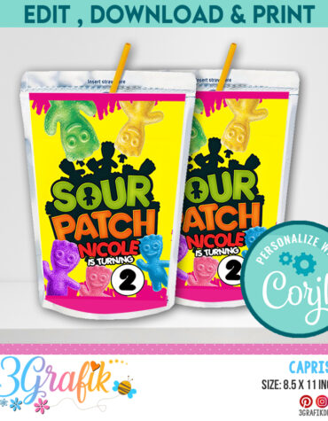 Sour Patch Caprisun Juice Label