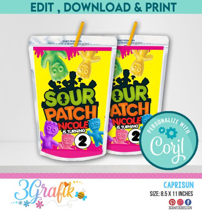 Sour Patch Caprisun Juice Label