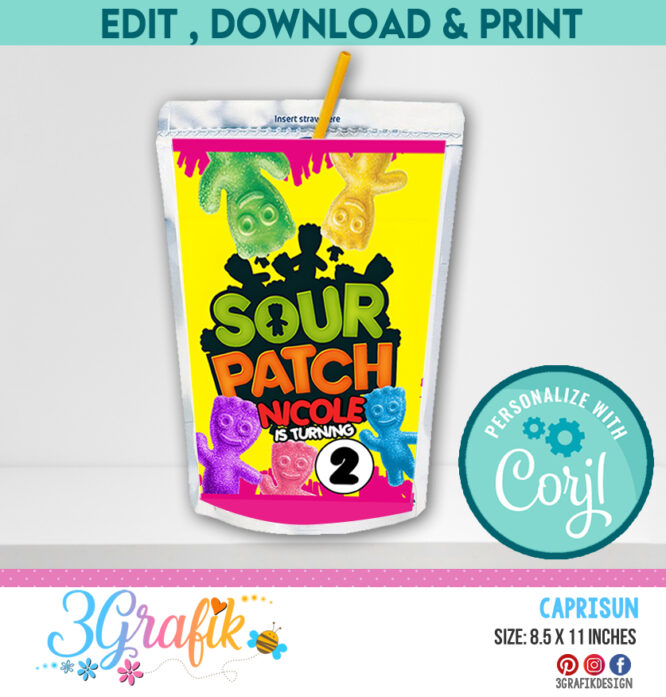 Sour Patch Caprisun Juice Label