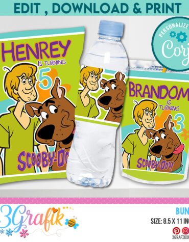 Scooby Doo Bundle - Chip Bag - Caprisun - Water Labels