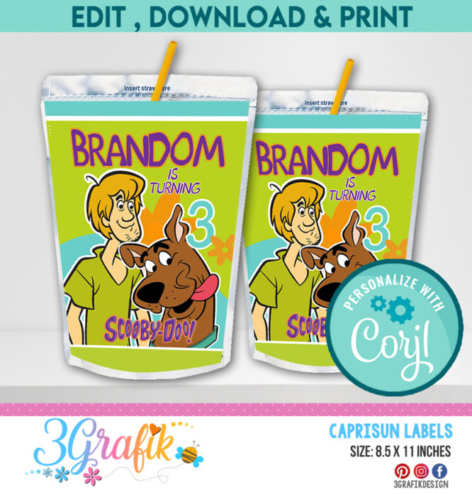 Scooby Doo Caprisun Juice Label Digital