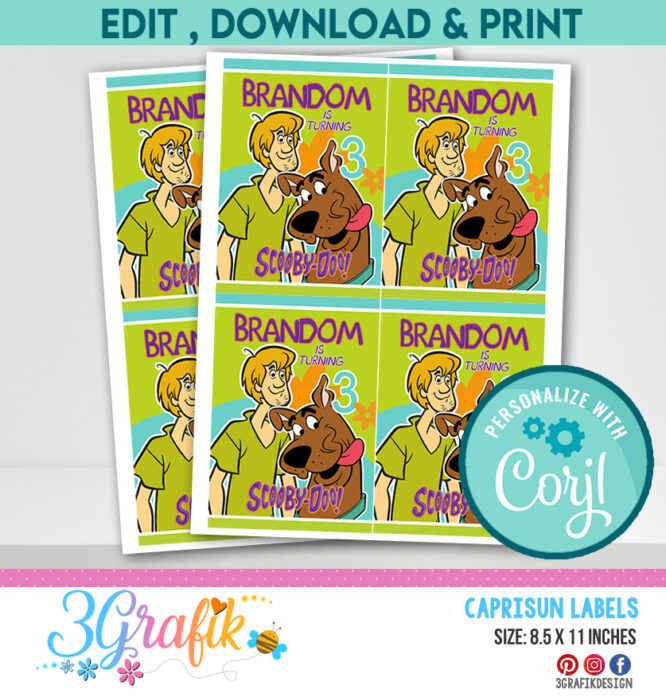 Scooby Doo Caprisun Juice Label Digital
