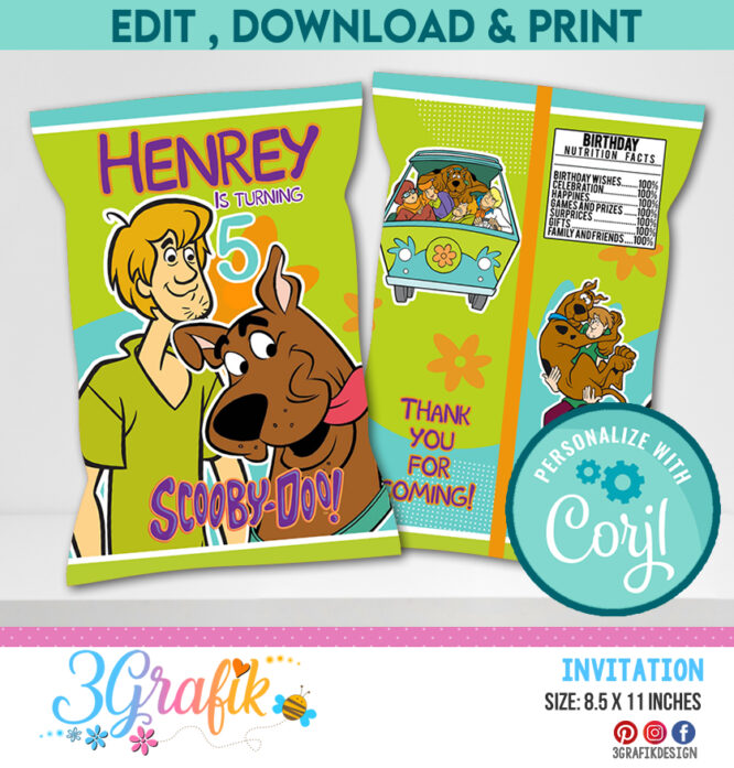 Scooby Doo Bundle - Chip Bag - Caprisun - Water Labels