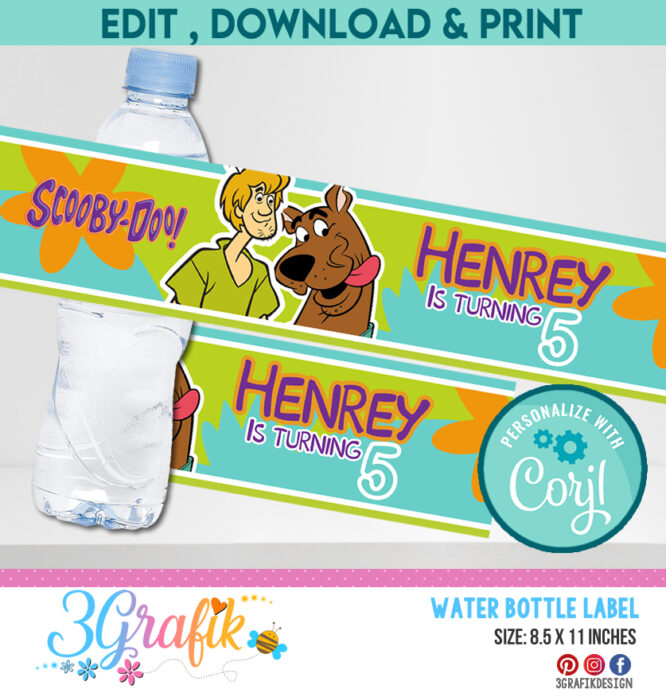 Scooby Doo Bundle - Chip Bag - Caprisun - Water Labels