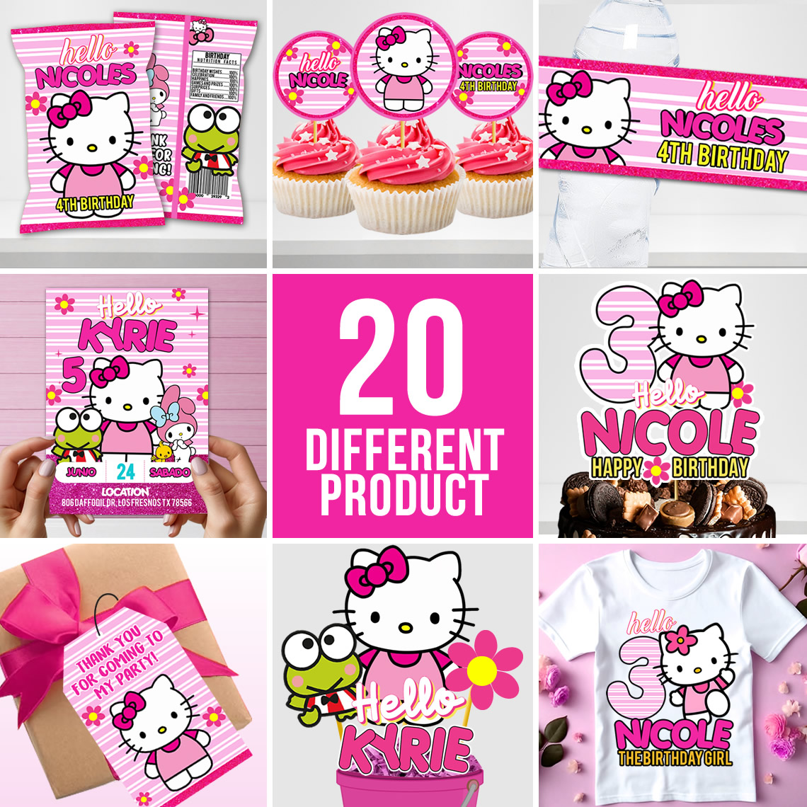 Hello Kitty Editable Party Bundle