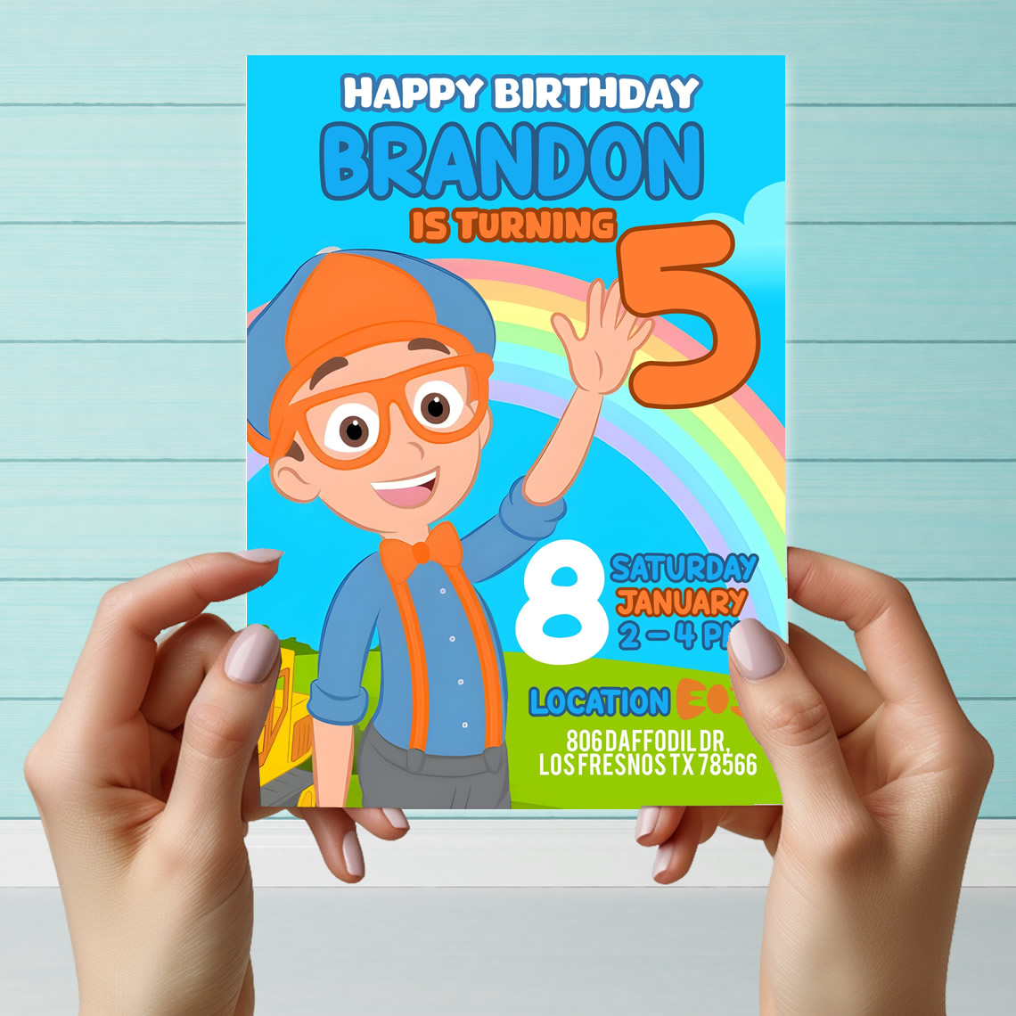 Blippi Invitation