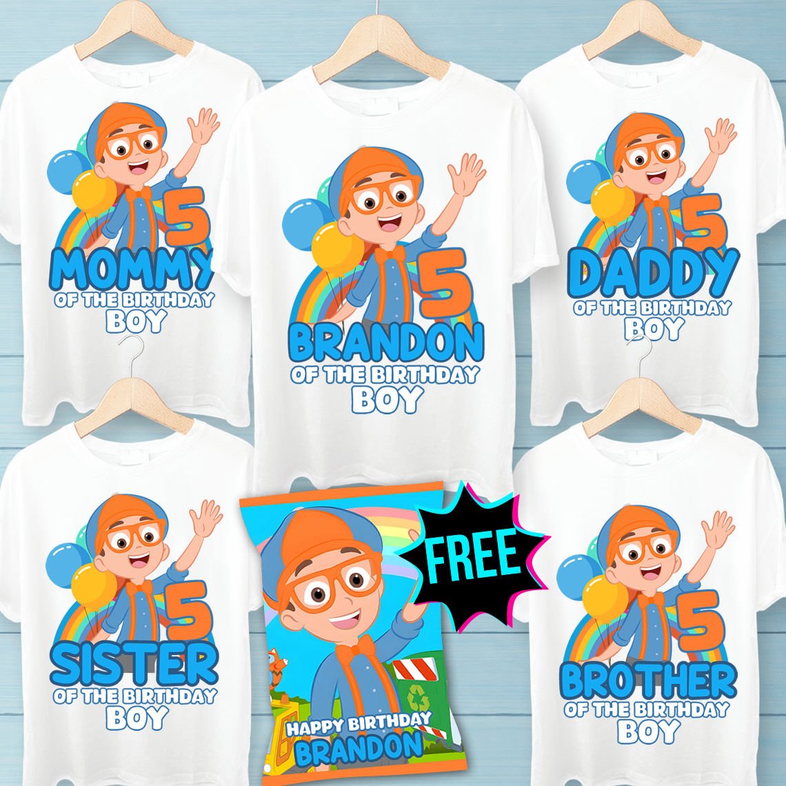 Editable Hello Kitty Birthday Family Iron-On Transfers – Printable Matching Shirts