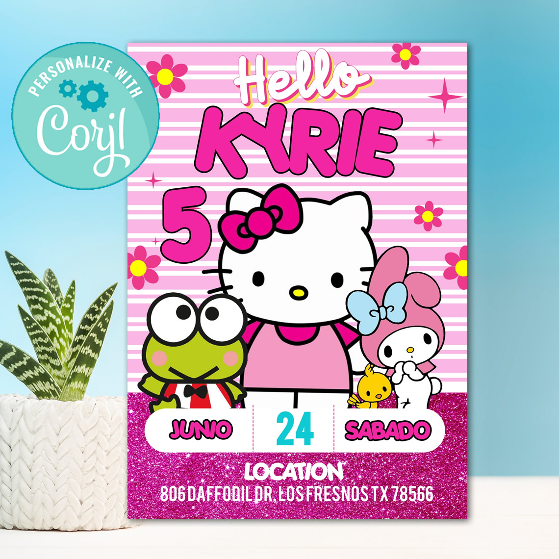 Hello Kitty invitation