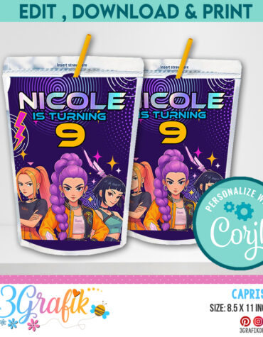 Kpop Demon Hunters Caprisun printable