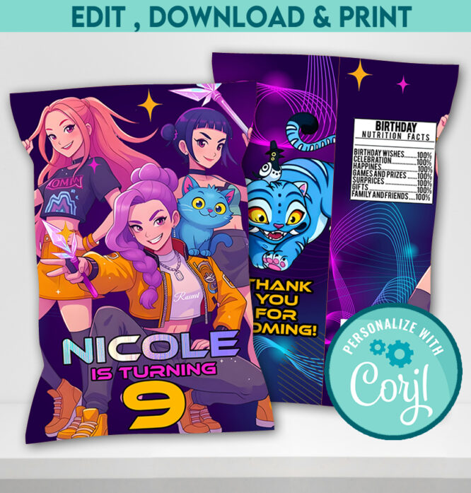 Kpop Demon Hunters Chip bags digital