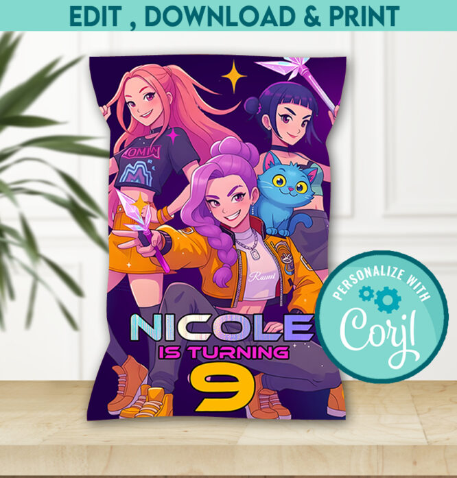Kpop Demon Hunters Chip bags digital