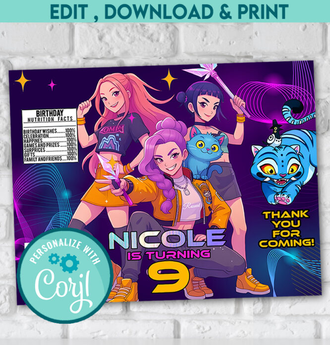 Kpop Demon Hunters Chip bags digital