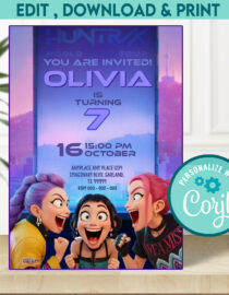 Kpop Demon Hunters Printable Invitation | Digital Download Birthday Party Invite