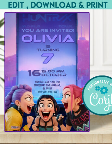 Kpop Demon Hunters Printable Invitation | Digital Download Birthday Party Invite