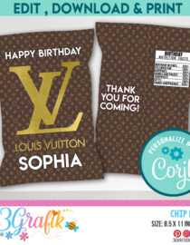 Editable Louis Vuitton-Inspired Chip Bag