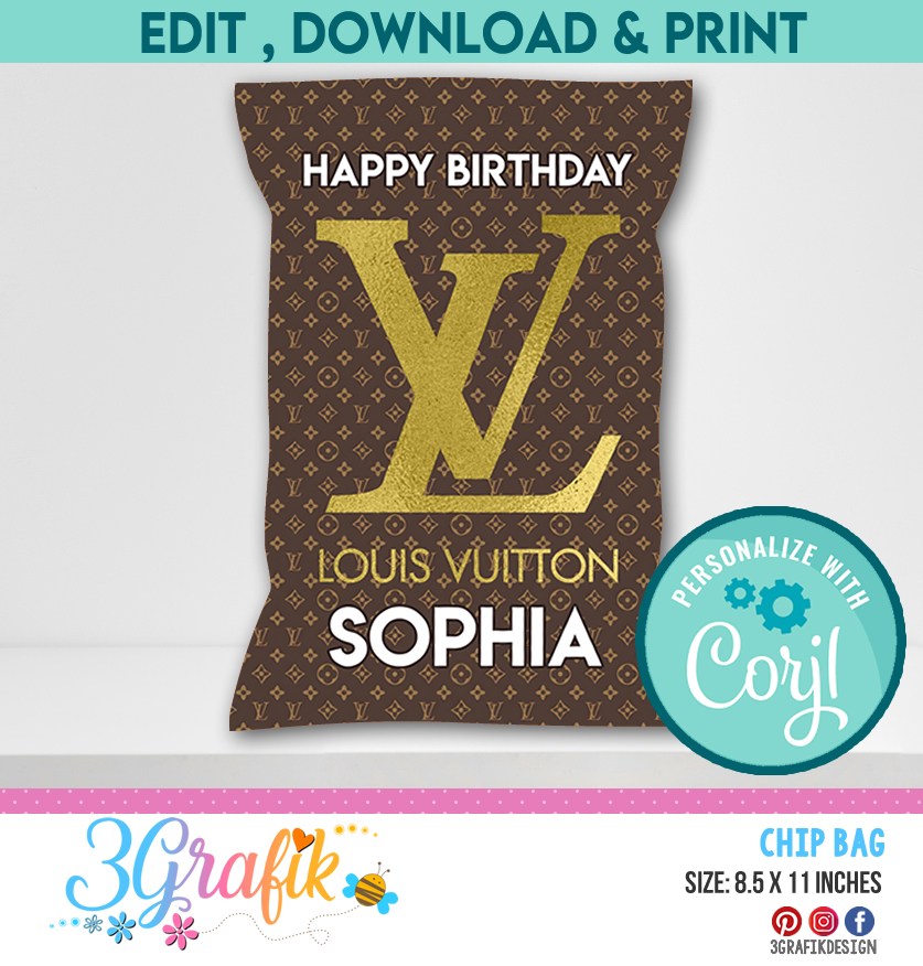 Editable Louis Vuitton-Inspired Chip Bag