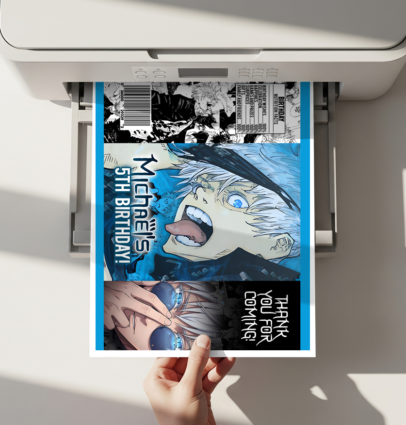 Anime Chip Bag Printable, Jujutsu Kaisen Birthday Party Favor, Gojo Anime Party Decorations, Digital Download - Image 3