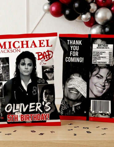 Michael Jackson Chip Bag Printable, MJ Birthday Party Favors, Music Birthday Decorations, Digital Download