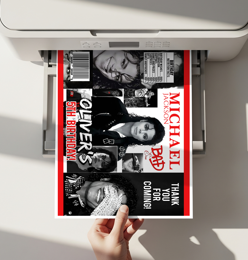 Michael Jackson Chip Bag Printable, MJ Birthday Party Favors, Music Birthday Decorations, Digital Download - Image 2