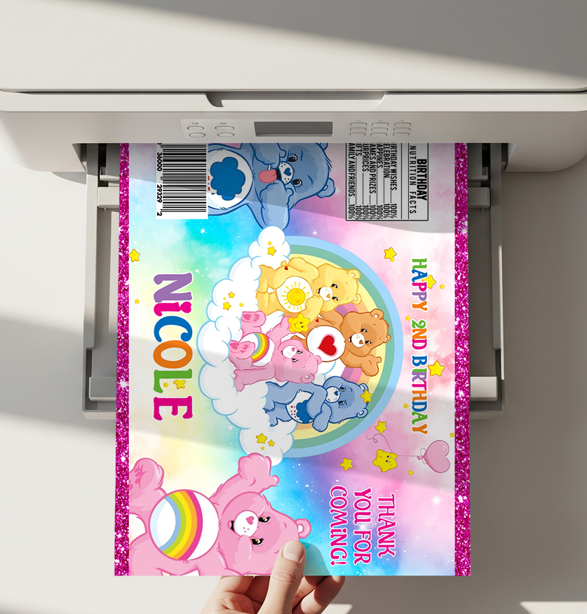 Care Bears Chip Bag Printable