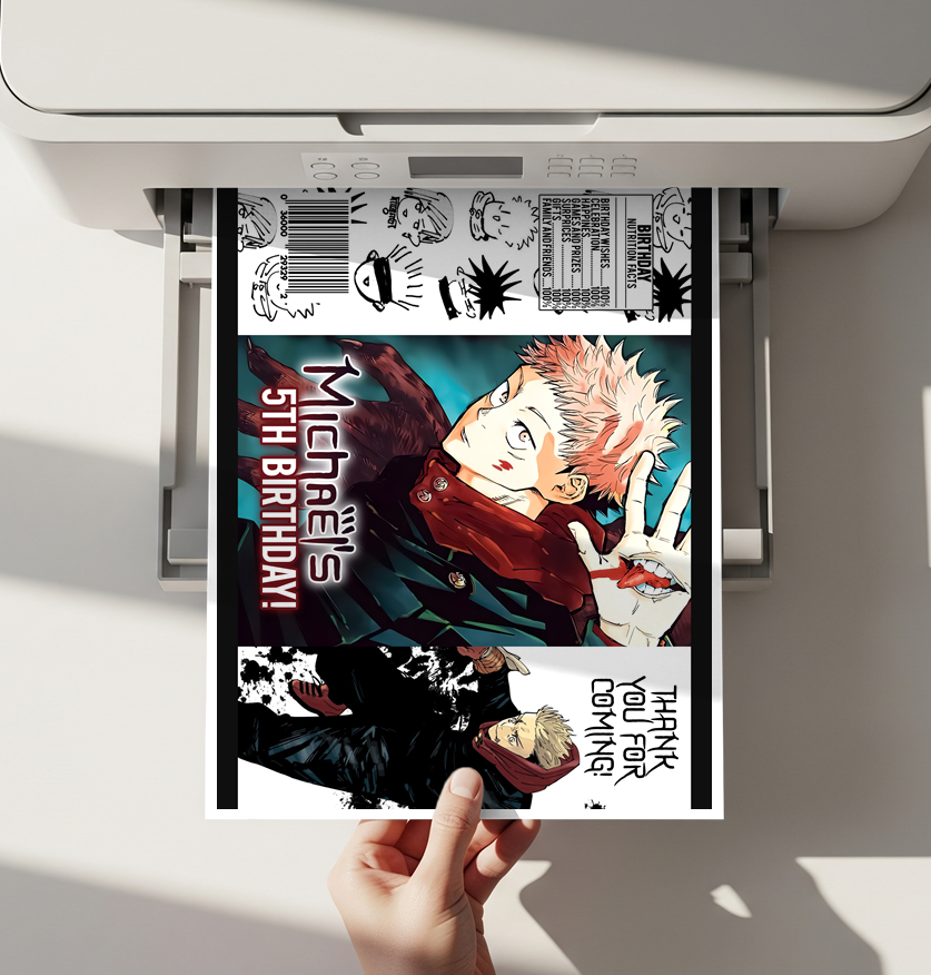 Jujutsu Kaisen Chip Bag Printable, JJK Birthday Party Favors, Anime Birthday Decorations, Digital Download - Image 3