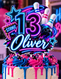 Bowling Birthday Cake Topper