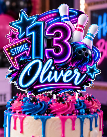 Bowling Birthday Cake Topper