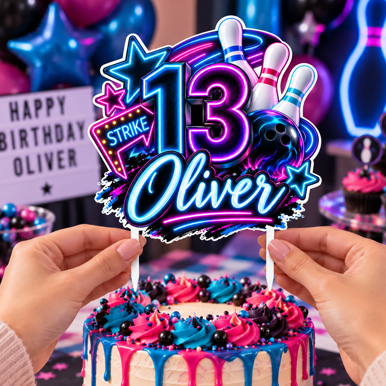 Bowling Birthday Cake Topper