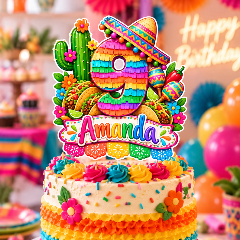 Personalized Mexico Cake Topper