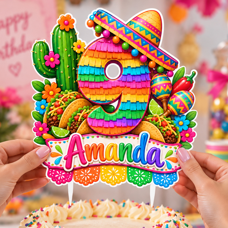 Personalized Mexico Cake Topper