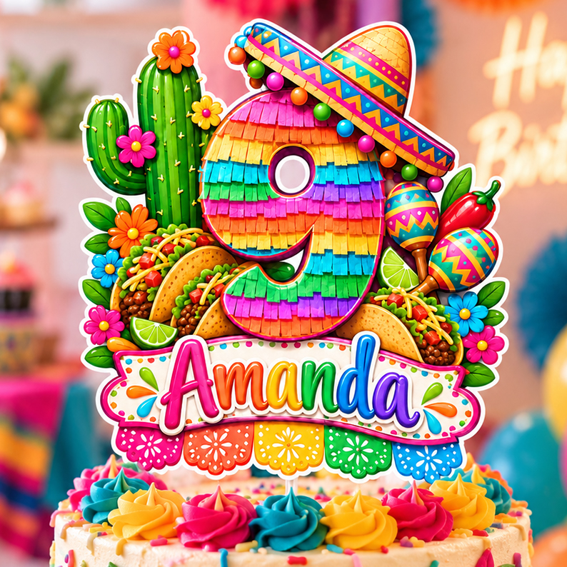 Personalized Mexico Cake Topper