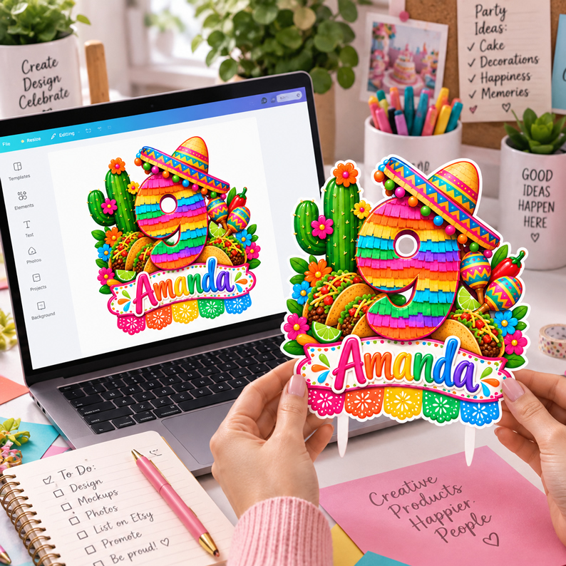 Personalized Mexico Cake Topper